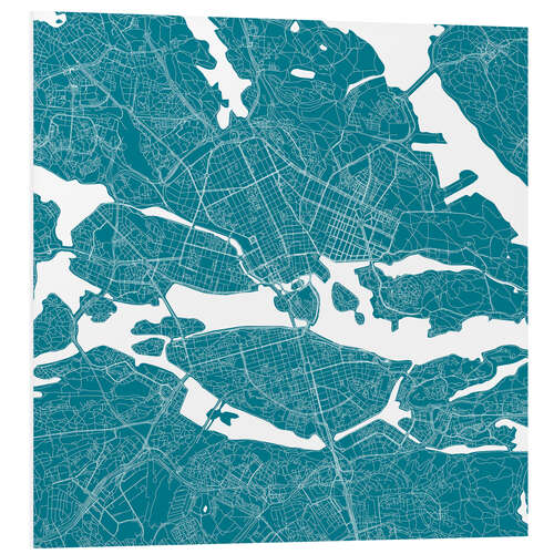 Foam board print City map of Stockholm II