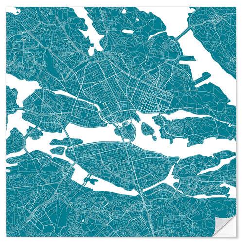 Wall sticker City map of Stockholm II