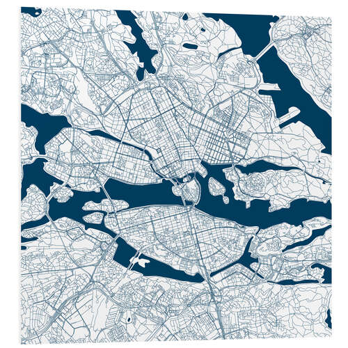 Foam board print City map of Stockholm I