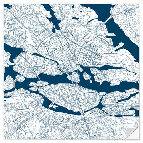 Wandsticker Stadtplan von Stockholm I