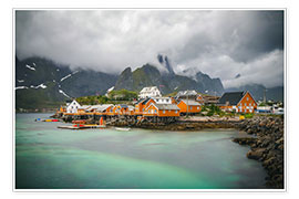 Plakat Fishing village in Lofoten, Norway