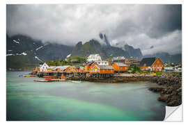 Sticker mural Village de pêcheurs des Lofoten, Norvège