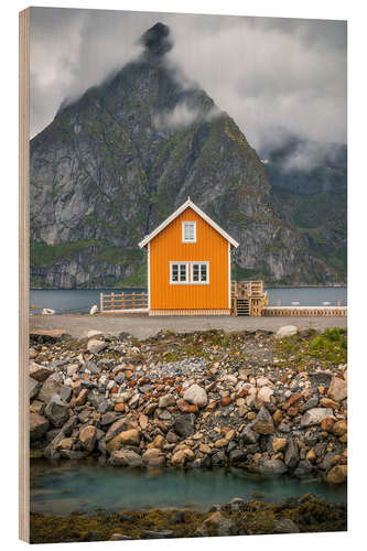 Obraz na drewnie The yellow fisherman's house in the Lofoten