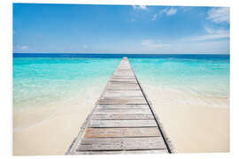 PVC print Jetty on a lonely island in the Maldives