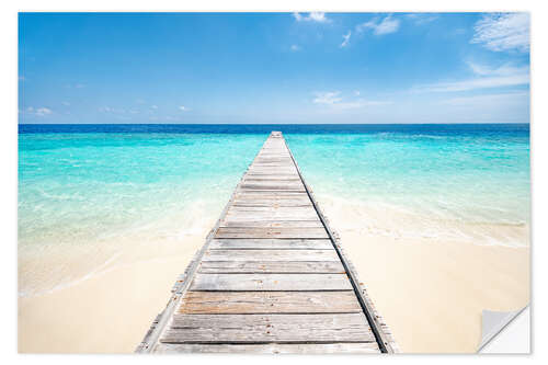 Naklejka na ścianę Jetty on a lonely island in the Maldives