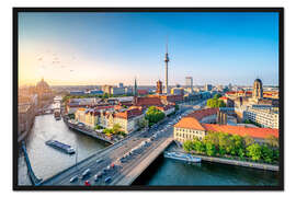 Gerahmter Kunstdruck Berlin Skyline im Sommer