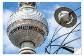 Wandsticker Fernsehturm und Weltzeituhr in Berlin