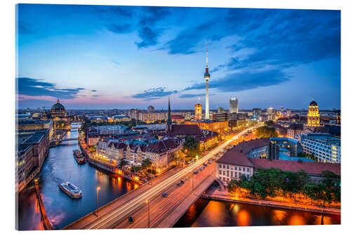 Acrylglasbild Die Skyline von Berlin bei Nacht