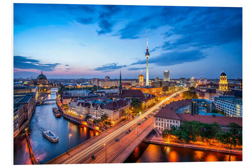 Foam board print The skyline of Berlin at night