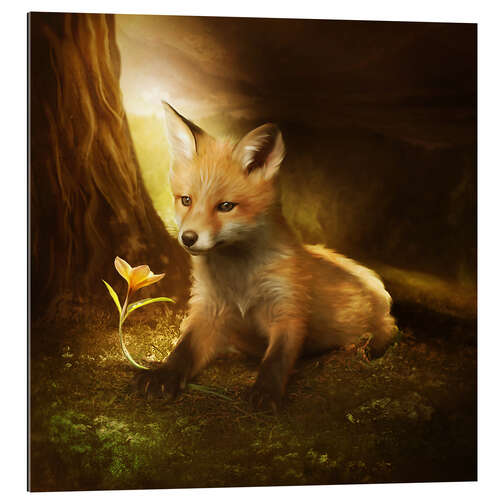 Galleriprint Little fox and the flower