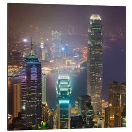 Magnettafel Hong Kong bei Nacht