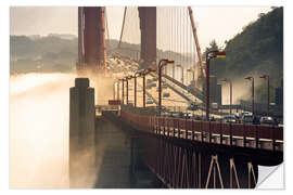 Självhäftande poster San Francisco - Golden Gate Bridge in the fog