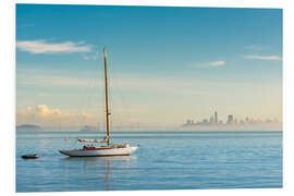 Foam board print Sailboat in front of San Francisco, California, USA