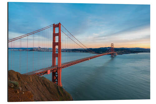 Quadro em alumínio San Francisco - Golden Gate Bridge at Sunset