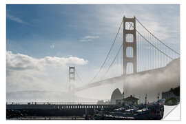 Adesivo murale San Francisco - Fog at Golden Gate Bridge