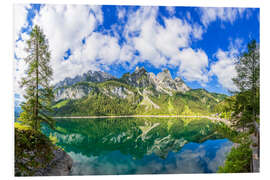 Print på skumplade Gosausee with dachstein view