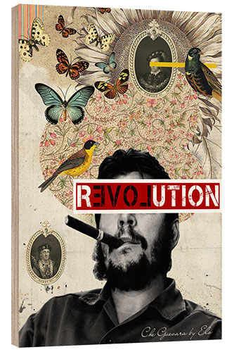 Quadro de madeira Che revolution