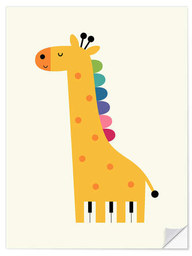 Wandsticker Giraffe Klavier