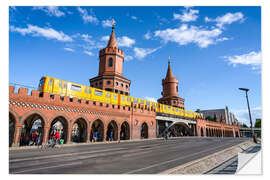 Selvklebende plakat Oberbaumbrücke in Berlin in summer