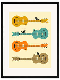 Gerahmter Kunstdruck BIRDS ON GUITAR STRINGS