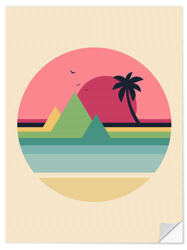 Selvklebende plakat Tropical Sunset