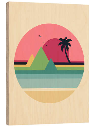 Wood print Tropical Sunset