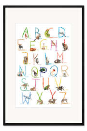 Gerahmter Kunstdruck Tier ABC