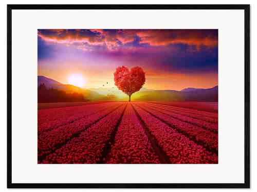 Framed art print Heart tree