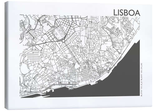 Canvas print City map of Lisbon