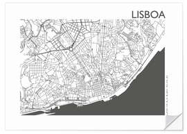 Wall sticker City map of Lisbon