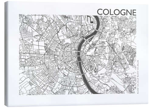 Lerretsbilde City map of Cologne