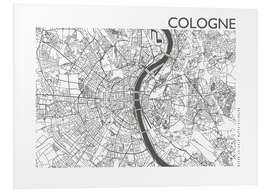 Foam board print City map of Cologne