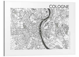 Magnettafel Stadtplan von Köln
