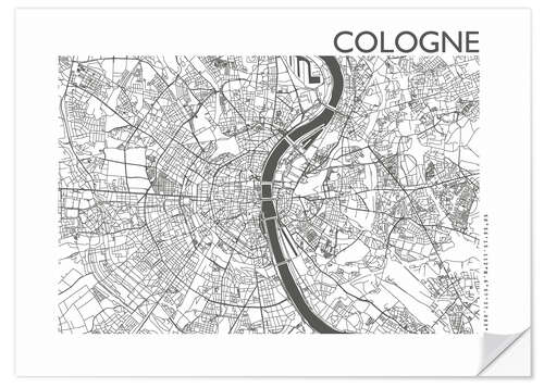 Vinilo para la pared Mapa de la ciudad de Colonia