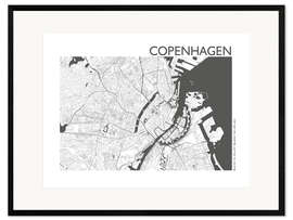 Framed art print City map of Copenhagen III