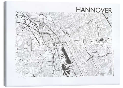 Leinwandbild Hannover – Stadtplan