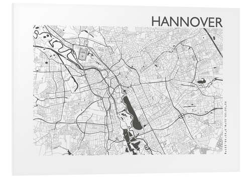 Foam board print Hannover – city map