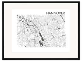 Gerahmter Kunstdruck Hannover – Stadtplan