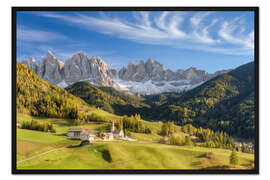 Gerahmter Kunstdruck Villnösstal in Südtirol