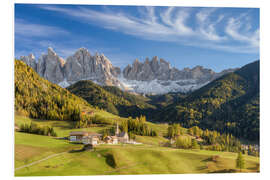 Foam board print Villnos Valley in South Tyrol