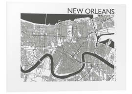 Print på skumplade City map of New Orleans