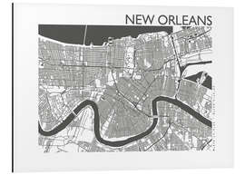 Magnettafel Stadtplan von New Orleans