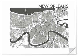 Wall sticker City map of New Orleans