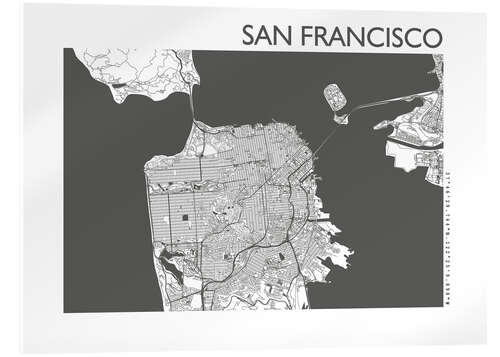 Akrylbillede San Francisco – city map