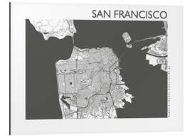 Tableau en aluminium San Francisco – plan de la ville