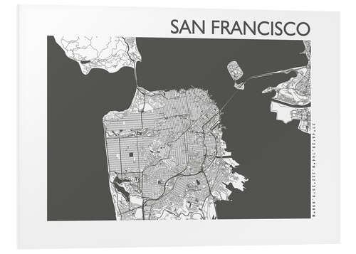 PVC-tavla San Francisco – city map