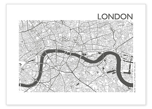 Poster Stadtplan von London II