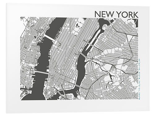 Foam board print New York – city map