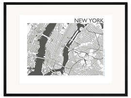 Gerahmter Kunstdruck New York – Stadtplan