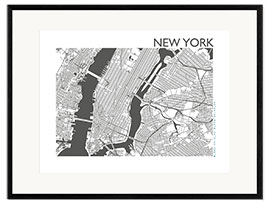 Gerahmter Kunstdruck New York – Stadtplan